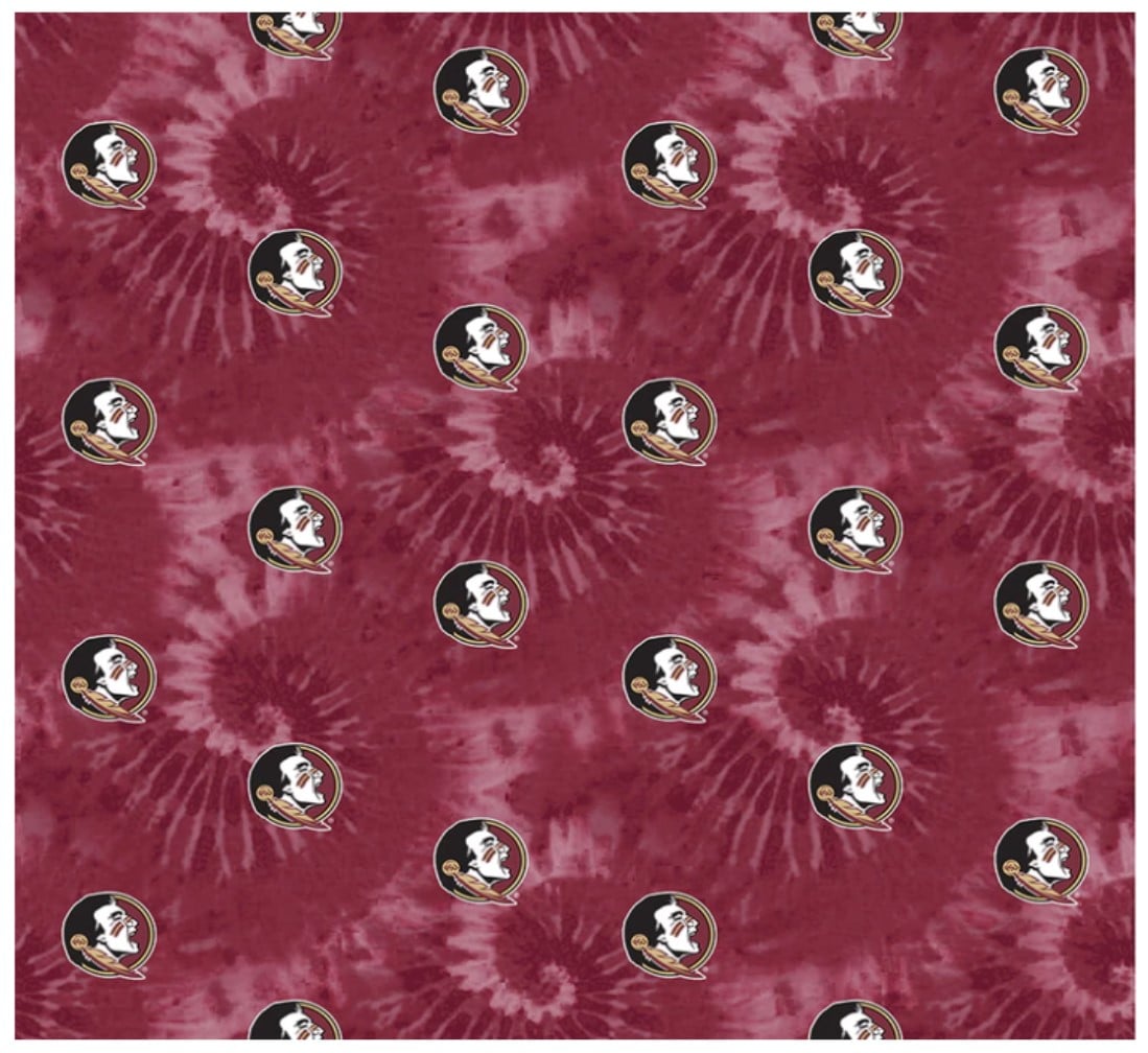 Florida State Seminoles NCAA College Tie Dye Sykel Cotton Fabric FSU-1316