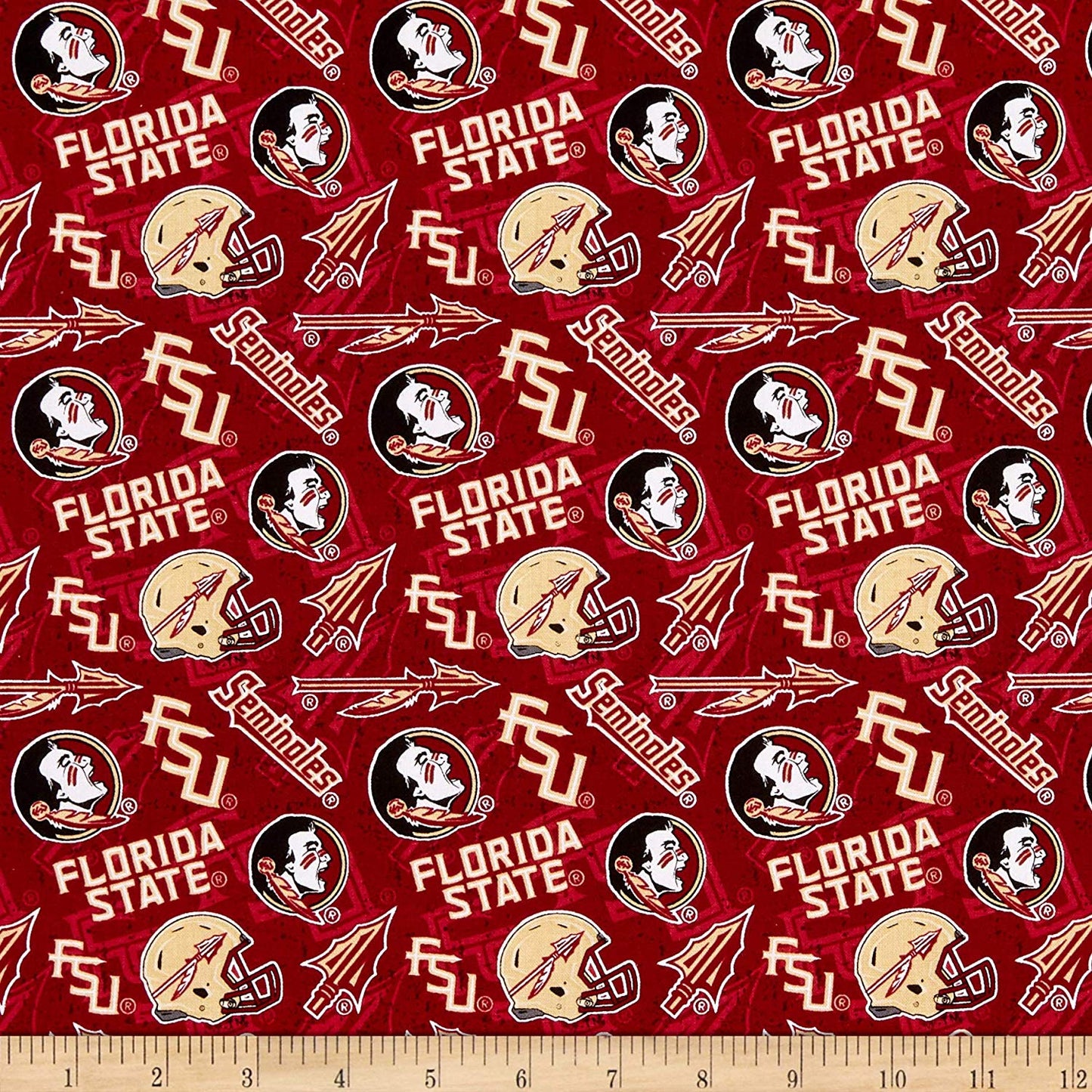 Florida State Seminoles NCAA College Tone on Tone Sykel Cotton Fabric FSU-1178