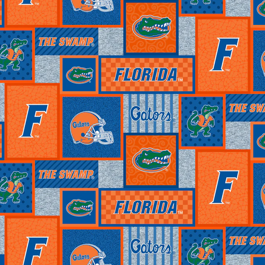 Florida Gators NCAA College Patch Sykel Enterprises Polyester Fleece Fabric FL-1177