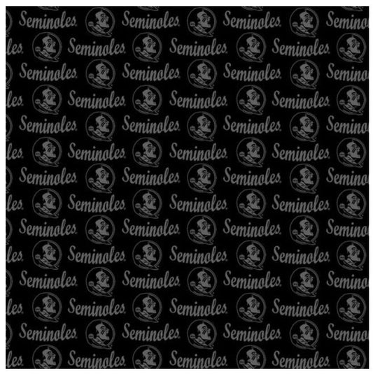 Florida State Seminoles NCAA College Black on Black Mini Pigment Print Sykel Enterprises Cotton Fabric FSU-1393-BL