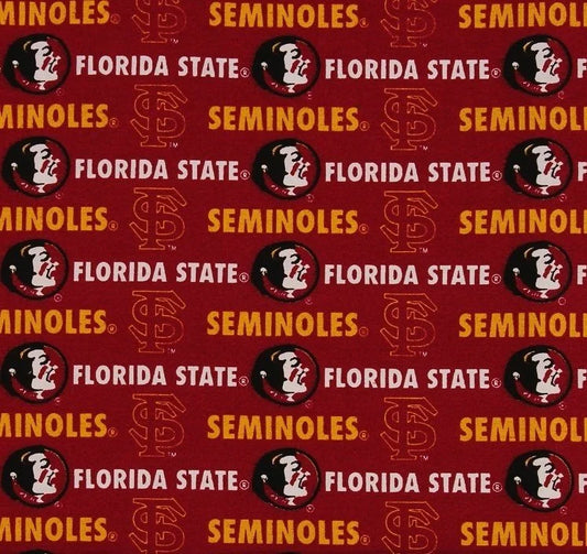 Florida State Seminoles NCAA College Sykel Cotton Twill  Fabric FSU-250