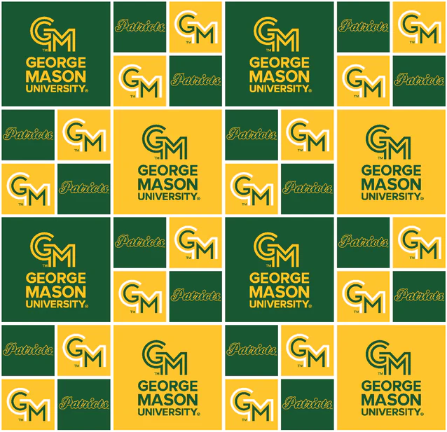 George Mason Patriots NCAA College Block Sykel Enterprises Cottton Fabric GMU-020