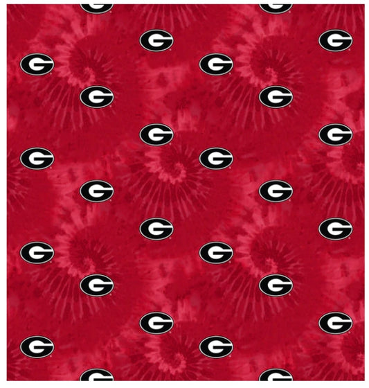 Georgia Bulldogs NCAA College Tie Dye Sykel Cotton Fabric GA-1316