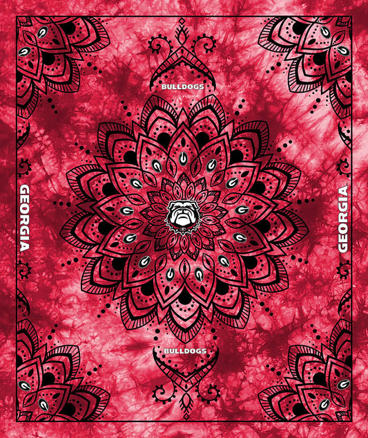 Georgia Bulldog NCAA Collegiate Tapestry Finished Panel 48''x56'' Sykel Polyester Fabric GA-1360