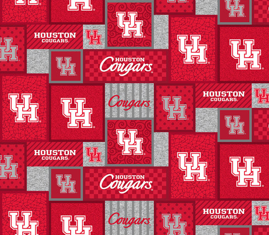 Houston Cougars NCAA College Patch Sykel Enterprises Polyester Fleece Fabric HOU-1177