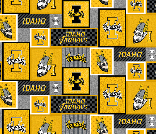 Idaho Vandals NCAA College Patch Sykel Enterprises Polyester Fleece Fabric ID-1177