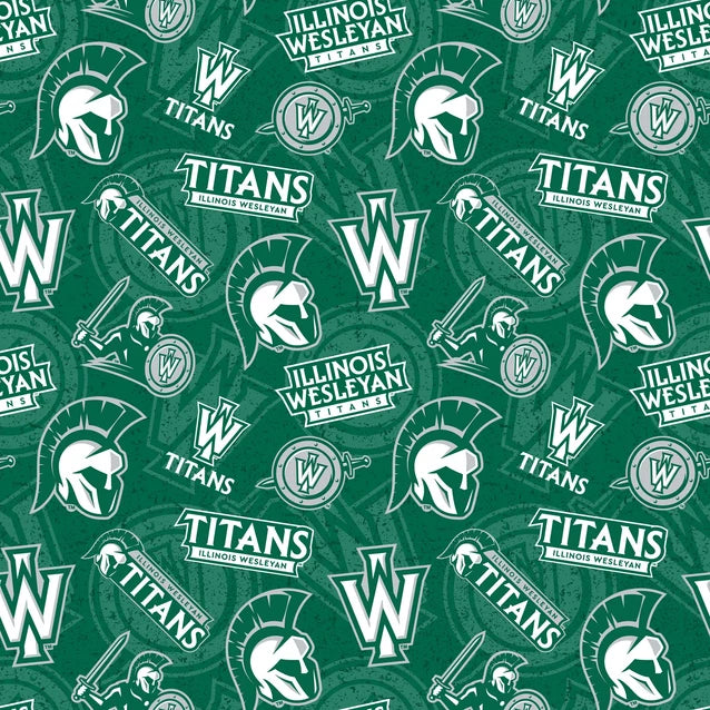 Illinois Wesleyan Titans NCAA College Tone on Tone Sykel Enterprises Cotton Fabric ILW-1178