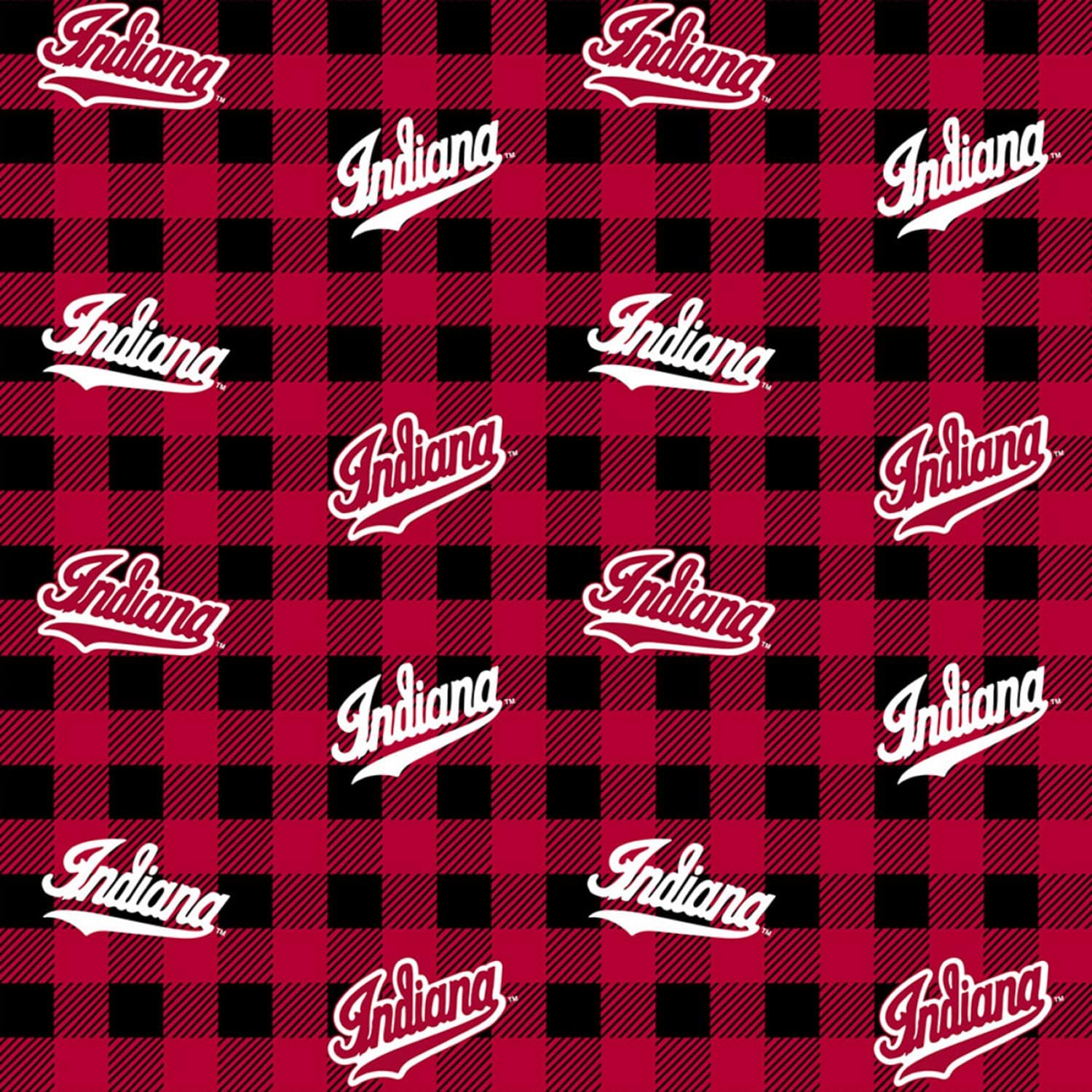 Indiana Hoosiers NCAA College Buffalo Plaid Sykel Cotton Fabric IND-12 ...
