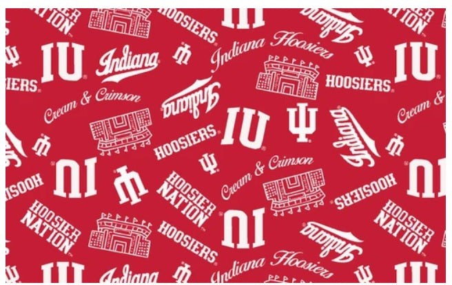Indiana Hoosiers NCAA College Mini Stadium Logo Sykel Enterprises Cotton Fabric IND-1389