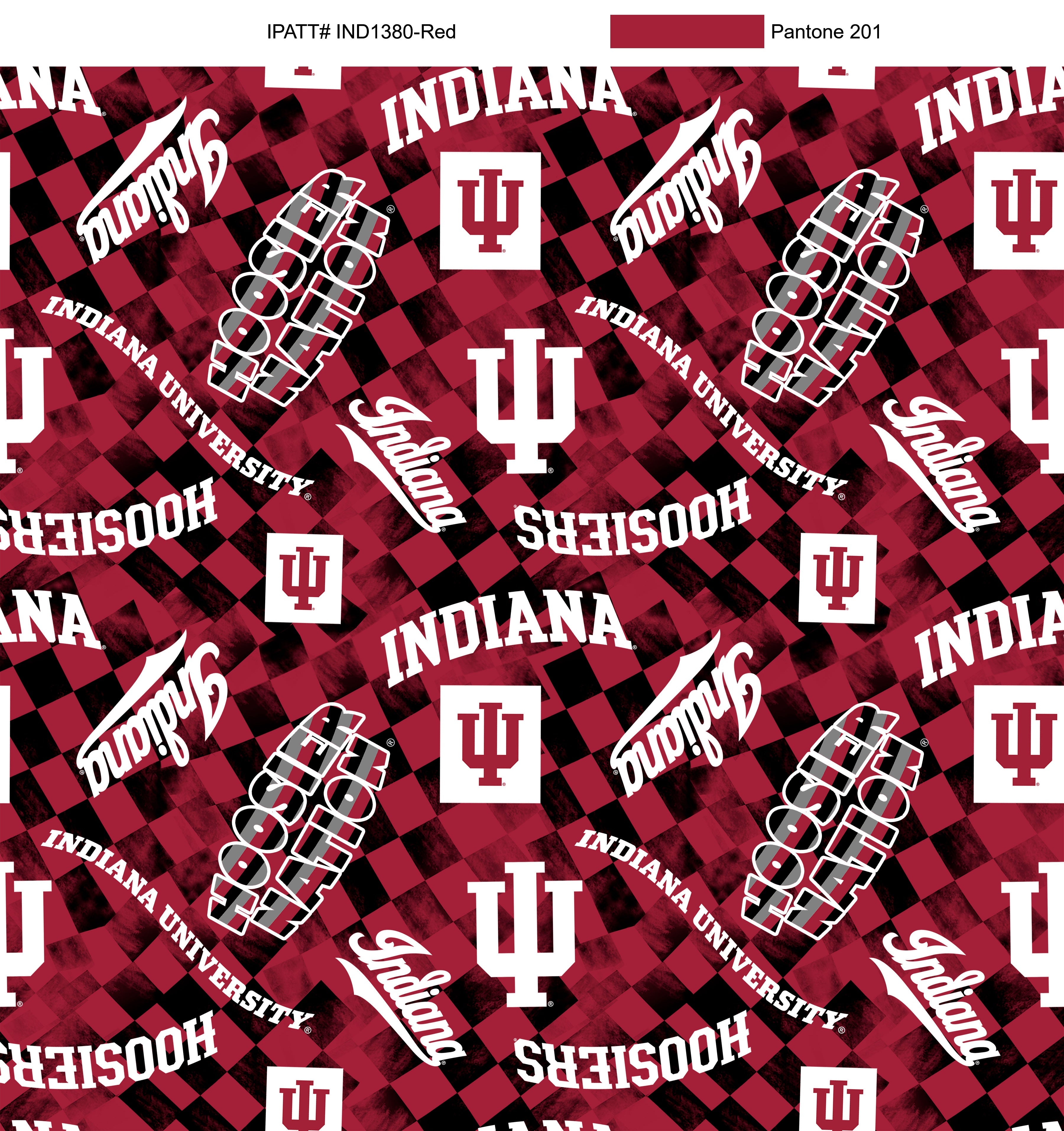 Indiana Hoosiers NCAA College Checks Red Sykel Enterprises Canvas Duck ...