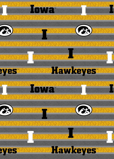 Iowa Hawkeyes NCAA College Polo Stripe Sykel Cotton Quilting IA-1133