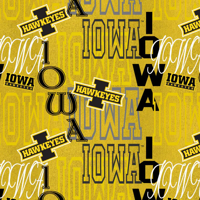 Iowa Hawkeyes NCAA College Letters Sykel Cotton Fabric IA-1372
