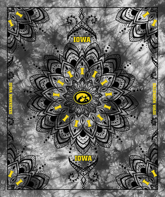 Iowa Hawkeyes NCAA Collegiate Tapestry Finished Panel 48''x56'' Sykel Polyester Minky Fabric IA-1360