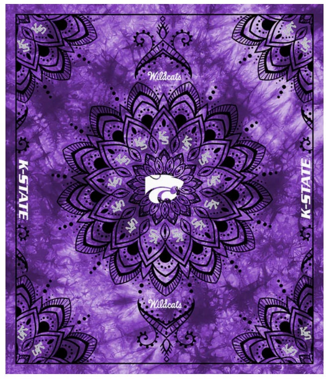Kansas State Wildcats NCAA Collegiate Tapestry Finished Panel 48''x56'' Sykel Enterprises Polyester Minky Fabric KSU-1360