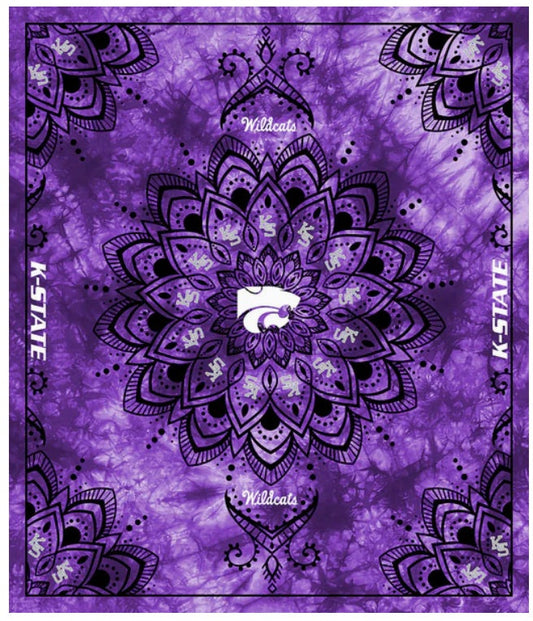 Kansas State Wildcats NCAA Collegiate Tapestry Finished Panel 48''x56'' Sykel Enterprises Polyester Minky Fabric KSU-1360