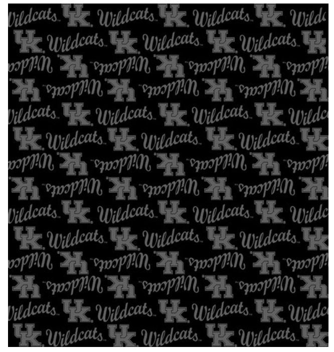 Kentucky Wildcats NCAA College Black on Black Mini Pigment Print Sykel Enterprises Cotton Fabric KY-1393-BL
