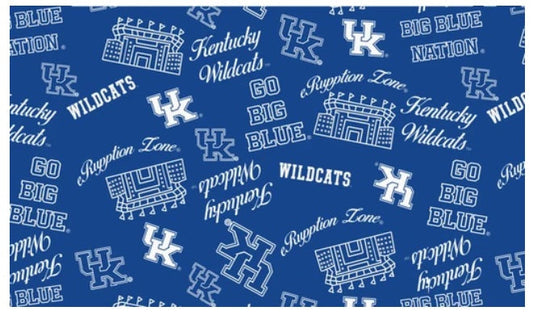 Kentucky Wildcats NCAA College Mini Stadium Logo Sykel Enterprises Cotton Fabric KY-1389