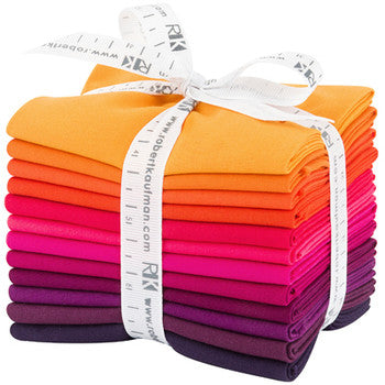 Kona Cotton Birds of Paradise Palette Fat Quarter Bundle 18'' x 21'' 12 pcs Robert Kaufman Cotton Fabric RK-FQ-1372-12