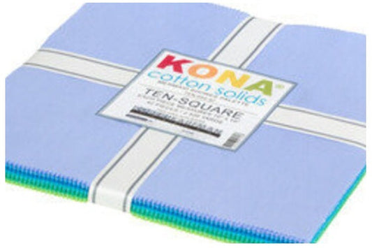 Kona Cotton Mermaid Shores 10" Squares 42pcs designed by Robert Kaufman 100% Cotton Fabrics RK-TEN-650-42