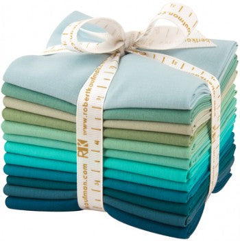 Kona Cotton Midnight Oasis Palette Fat Quarter Bundle 18'' x 21'' 12 pcs Robert Kaufman Cotton Fabric RK-FQ-923-12