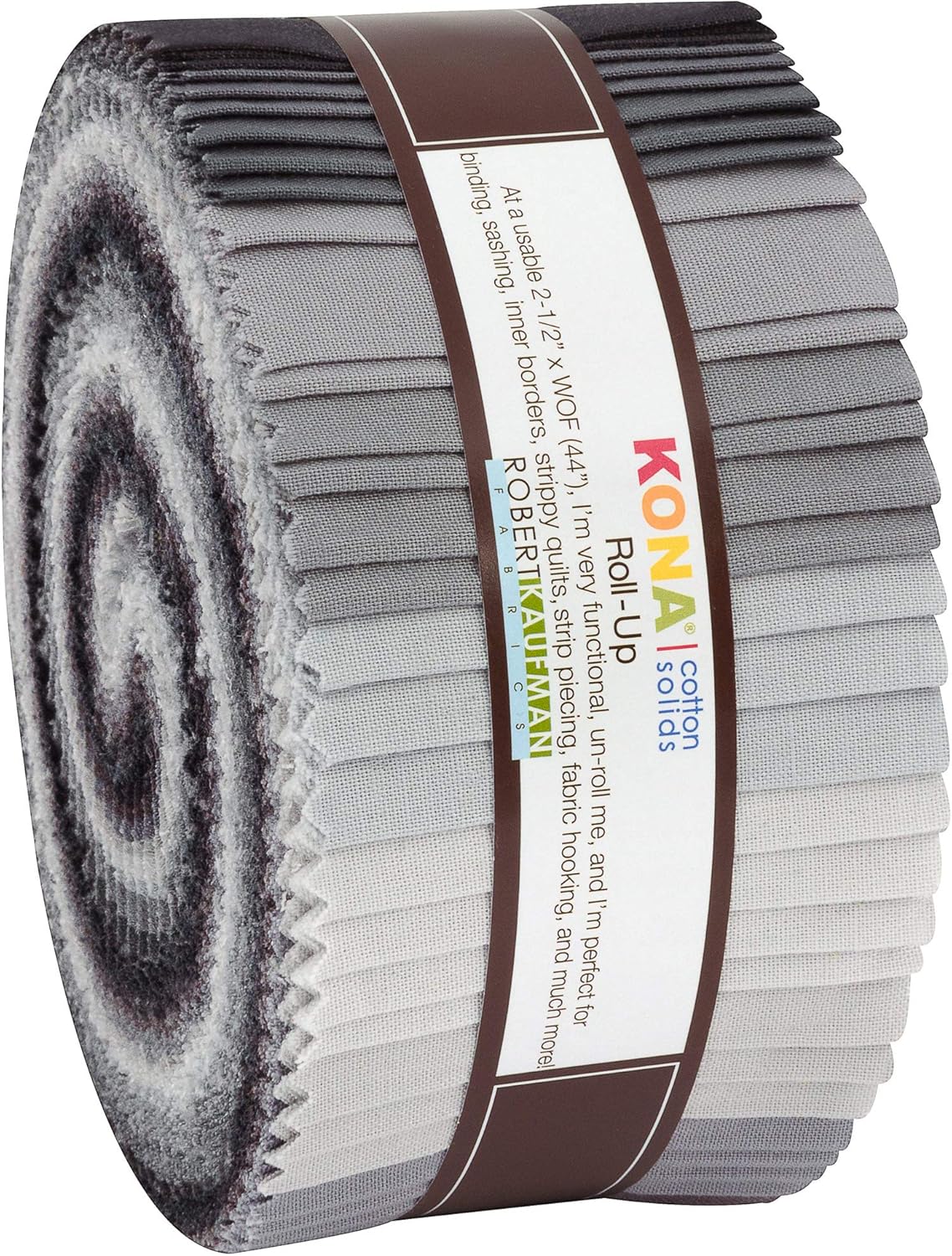 Kona Cotton Stormy Skies Palette Grey Black 2.5" Strips 40pcs designed by Robert Kaufman 100% Cotton Quiltinhg Fabric RK-RU-774-40