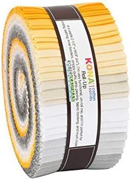 Kona Solid Sunny Side Up Palette 2.5" Strips Jelly Roll 40pcs Robert Kaufman Cotton Fabric RK-RU-777-40