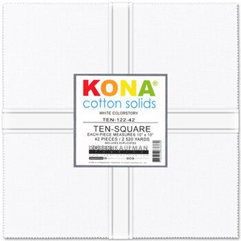 Kona White Colorstory 10" Squares Layer Cake 42 pcs Robert Kaufman Cotton Fabric RK-TEN-122-42