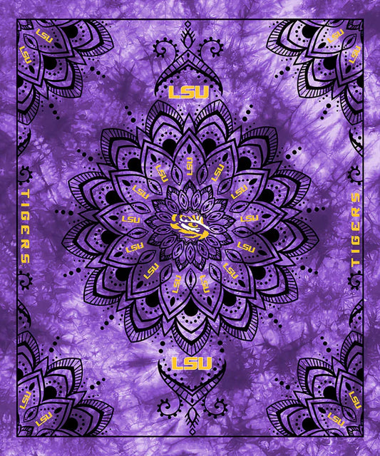 Louisiana State Tigers NCAA Collegiate Tapestry Finished Panel 48"x56" Sykel Polyester Fabric LSU-1360