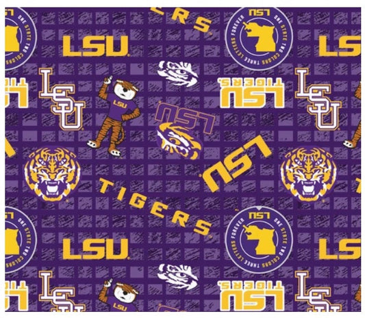 Louisiana State Tigers NCAA College JERSEY KNIT Sykel Enterprises Polyester Spandex Fabric LSU-1401