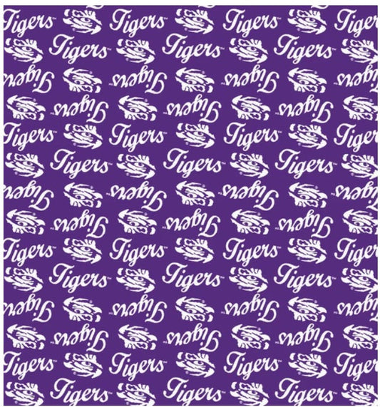 Louisiana State Tigers NCAA College Mini Packed Logo Sykel Enterprises Cotton Fabric LSU-1390