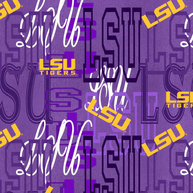 Louisiana State Tigers NCAA College Letters Sykel Cotton Fabric LSU-1372