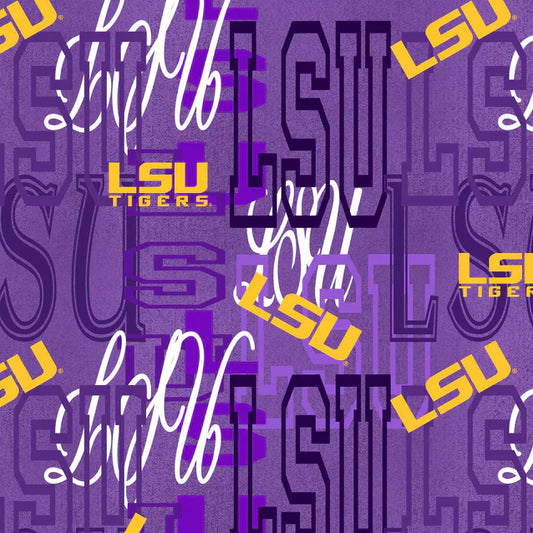 Louisiana State Tigers NCAA College Letters Sykel Cotton Fabric LSU-1372