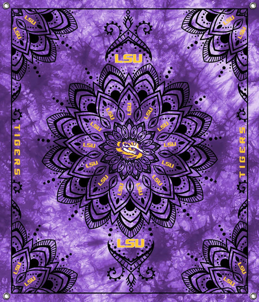 Louisiana State Univ LSU Tigers NCAA College Tapestry Spirit Banner 58x47 inches Sykel Enterprises 4 Grommets Polyester Fabric LSU-5001