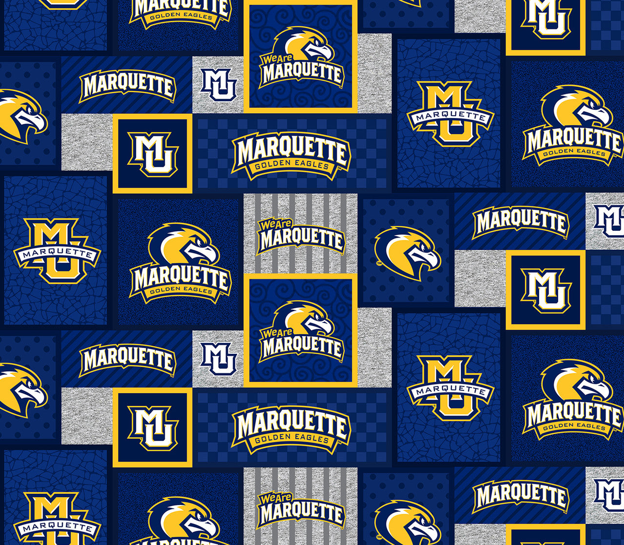 Marquette Golden Eagles NCAA College Patch Sykel Enterprises Polyester FLEECE Fabric MARQ-1177