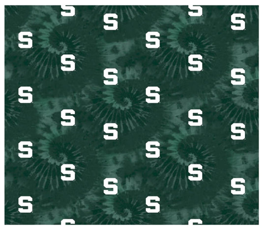 Michigan State Spartans NCAA College Tie Dye Sykel Cotton Fabric MIST-1316