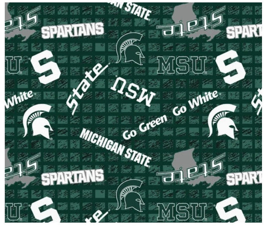 Michigan State Spartans NCAA College JERSEY KNIT Sykel Enteprises Polyester Spandex Fabric MIST-1401