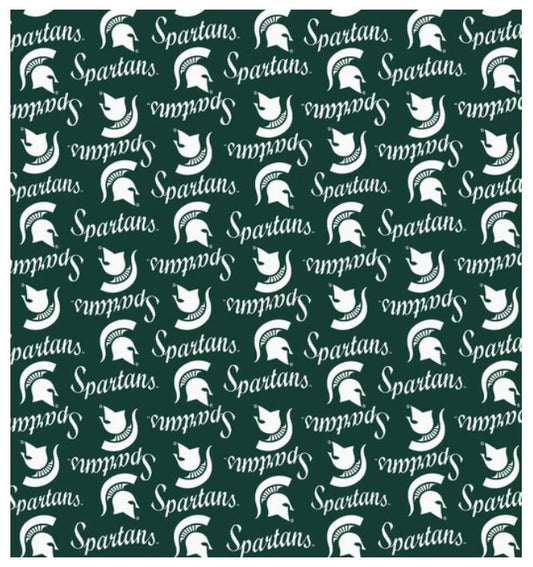 Michigan State Spartans NCAA College Mini Packed Logo Sykel Enterprises Cotton Fabric MIST-1390