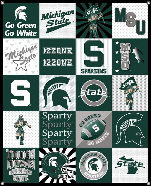 Michigan State Spartans NCAA College Shirt Spirit Banner 58x47 inches Sykel Enterprises 4 Grommets Polyester Fabric MIST-5003