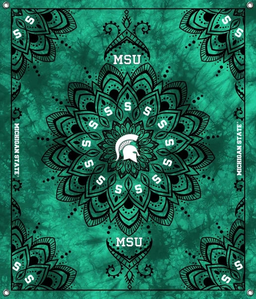 Michigan State Spartans NCAA College Tapestry Spirit Banner 58x47 inches Sykel Enterprises 4 Grommets Polyester Fabric MIST-5001