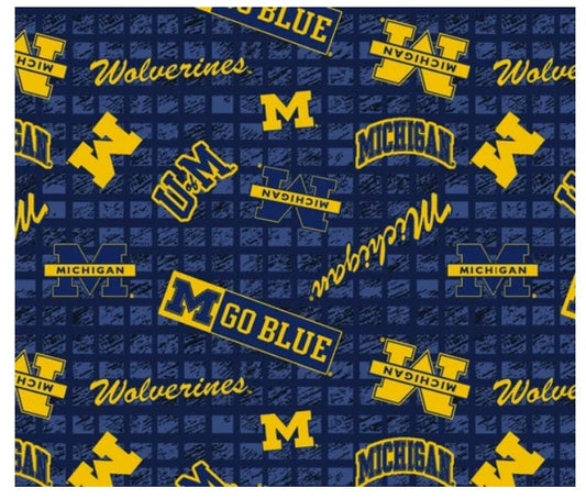Michigan Wolverines NCAA College JERSEY KNIT Sykel Enterprises Polyester Spandex Fabric MCHG-1401