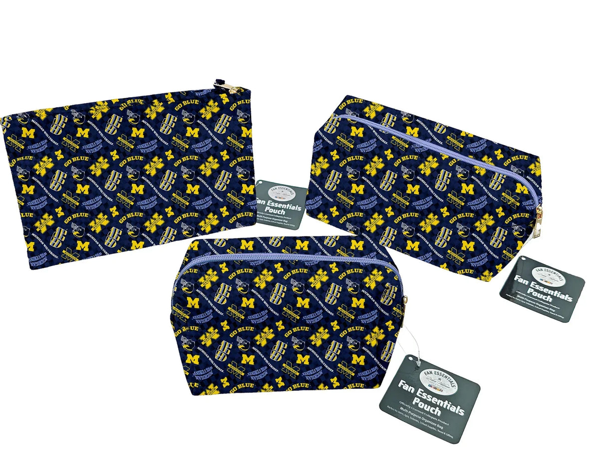 Michigan Wolverines NCAA Collegiate Bag Pouch Large Medium and Wristlet Collection Sykel Enterprises MCHG-5006