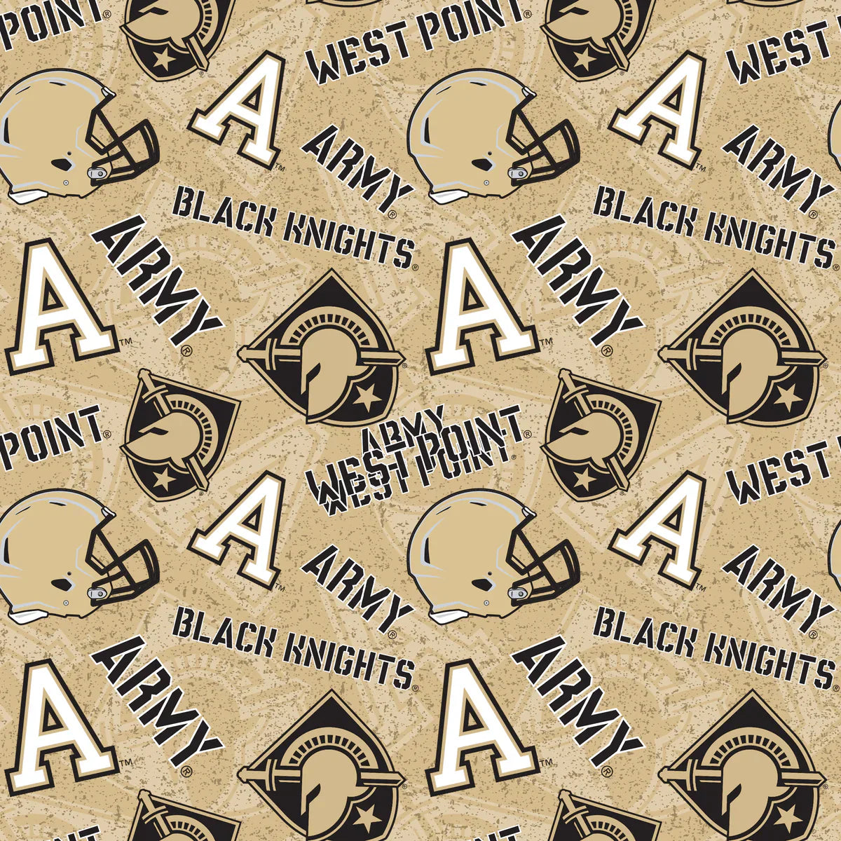 Military Academy Black Knights NCAA College Tone on Tone Sykel Enterprises Cotton Fabric ARM-1178