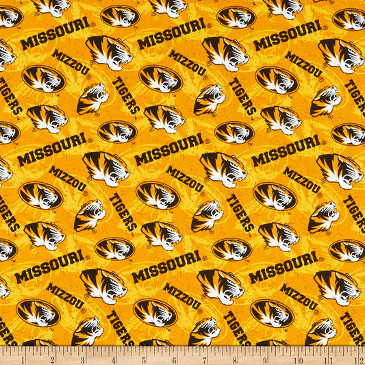 Missouri Tigers NCAA College Mizzou Tone on Tone Sykel Cotton Fabric MO-1178