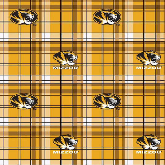 Missouri Tigers Mizzou NCAA College Check Sykel Enterprises Polyester FLEECE Fabric MO-812