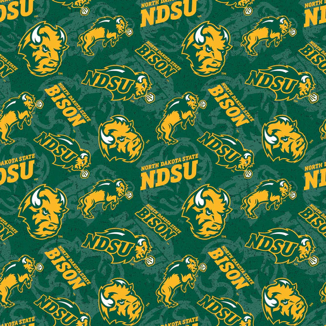 North Dakota State Bison NCAA NDSU Tone on Tone Cotton Fabric NDS-1178