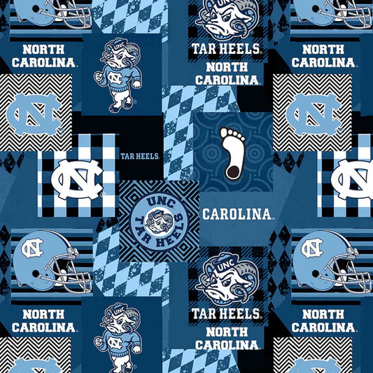 North Carolina Tar Heels NCAA College MINKY Geo Sykel Polyester Fabric NC-1367