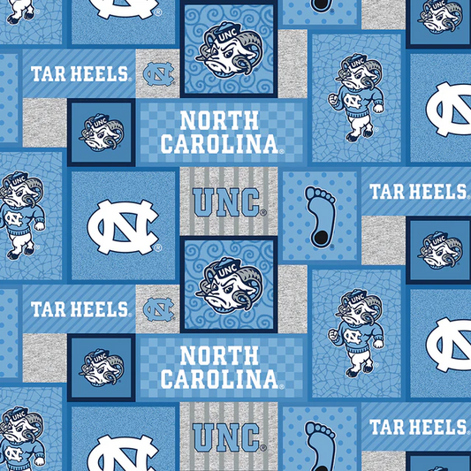 North Carolina Tar Heels NCAA College Patch Sykel Enterprises Polyester FLEECE Fabric NC-1177