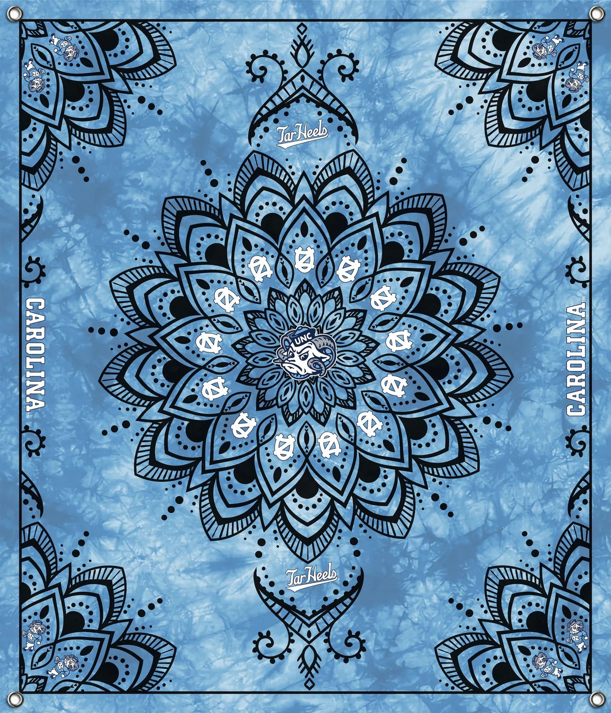 North Carolina Tarheels UNC Chapel Hill NCAA College Tapestry Spirit Banner 58x47 inches Sykel Enterprises 4 Grommets Polyester Fabric NC-5001
