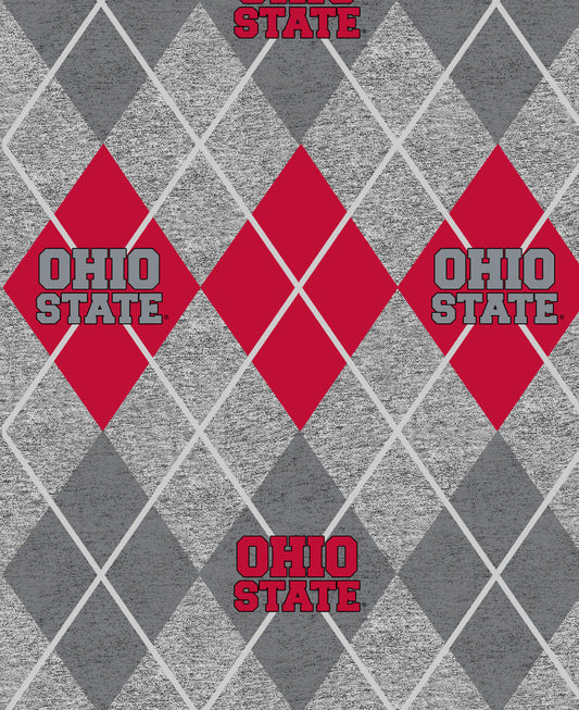 Ohio State Buckeyes NCAA College Heather Argyle Sykel Enterprises Polyester FLEECE OHS-1148
