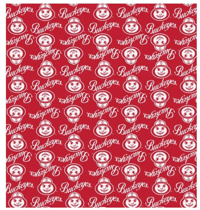 Ohio State Buckeyes NCAA College Mini Packed Logo Sykel Enterprises Cotton Fabric OHS-1390
